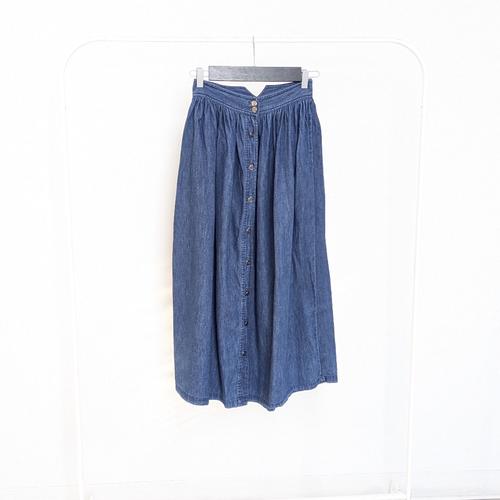 Vintage Denim High-Waisted Maxi skirt